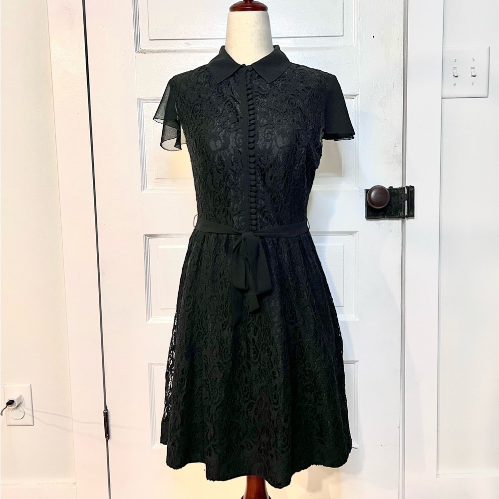 Black lace Kensie a-line dress